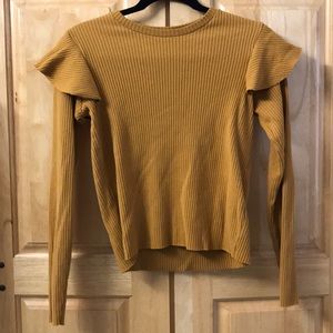 Ribbed Sweater with Shoulder Detail